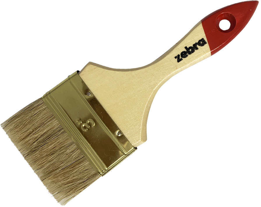Пензель флейцевий ZEBRA 3" щетина 40 мм дерев'яна ручка (4823048026650)